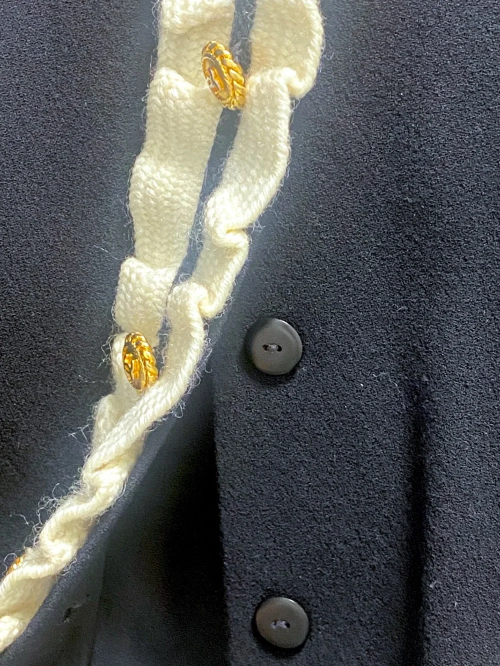 Vintage CHANEL Evening Jacket Fall 1988 Collection - Dark Navy Wool Crepe Sz. 38